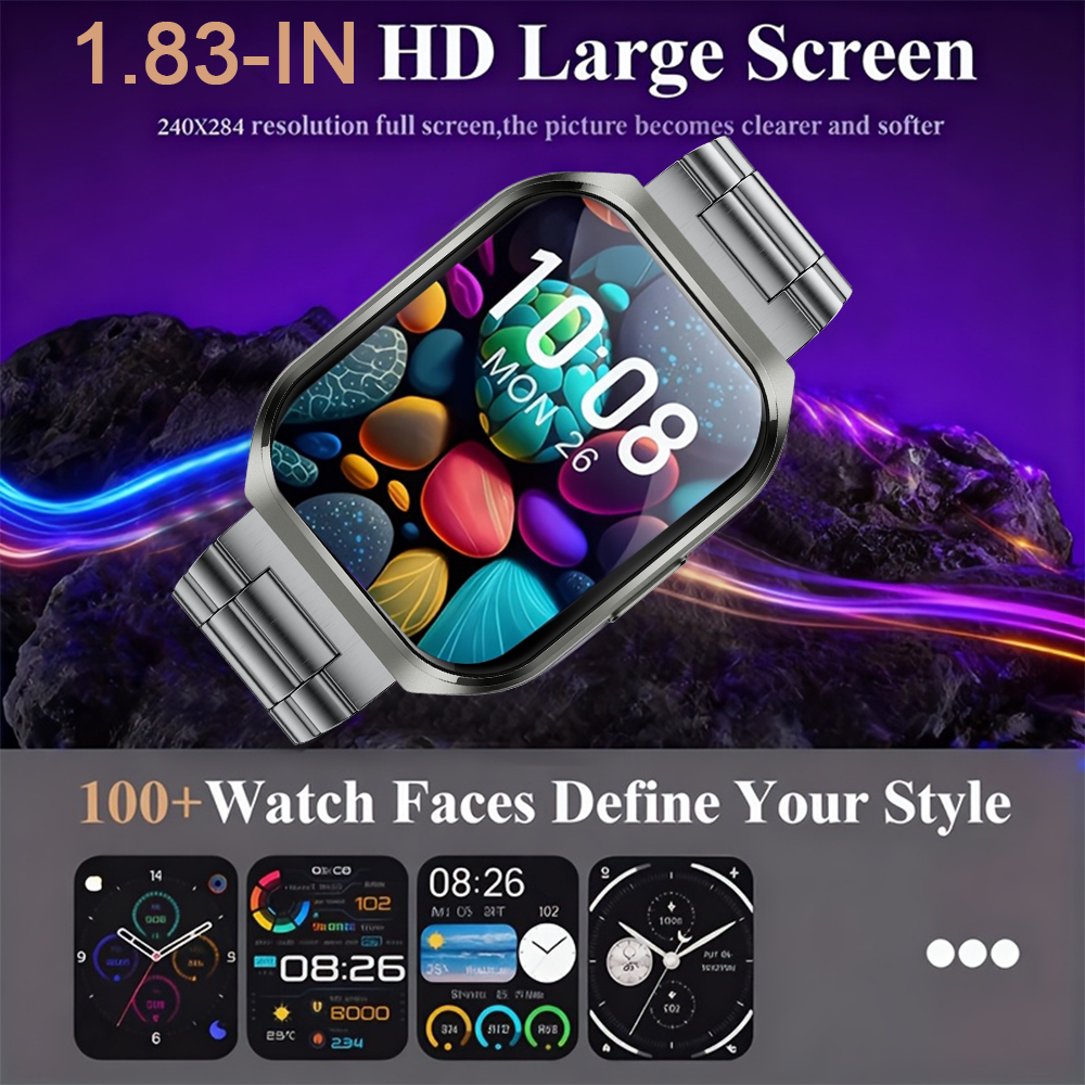 Nuovo Smart Watch Uomo 1000mAh Standby lungo Smartwatch esterno Uomo IP68 Impermeabile Frequenza cardiaca Sport BT Chiamata Batteria grande Orologio intelligente