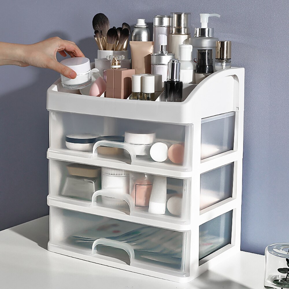 Cosmetic Storage Box Makeup Organizer Drawers Plastic Cosmetic Storage Box Jewelry Container Make Up Case For Home Organizer
