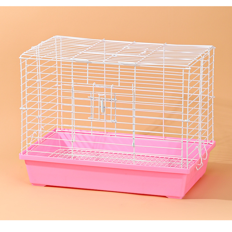 Jaula para conejos con cajón, jaulas para animales de mascotas, jaulas para hámster, jaula para ratas con ramas de flores y oso dorado