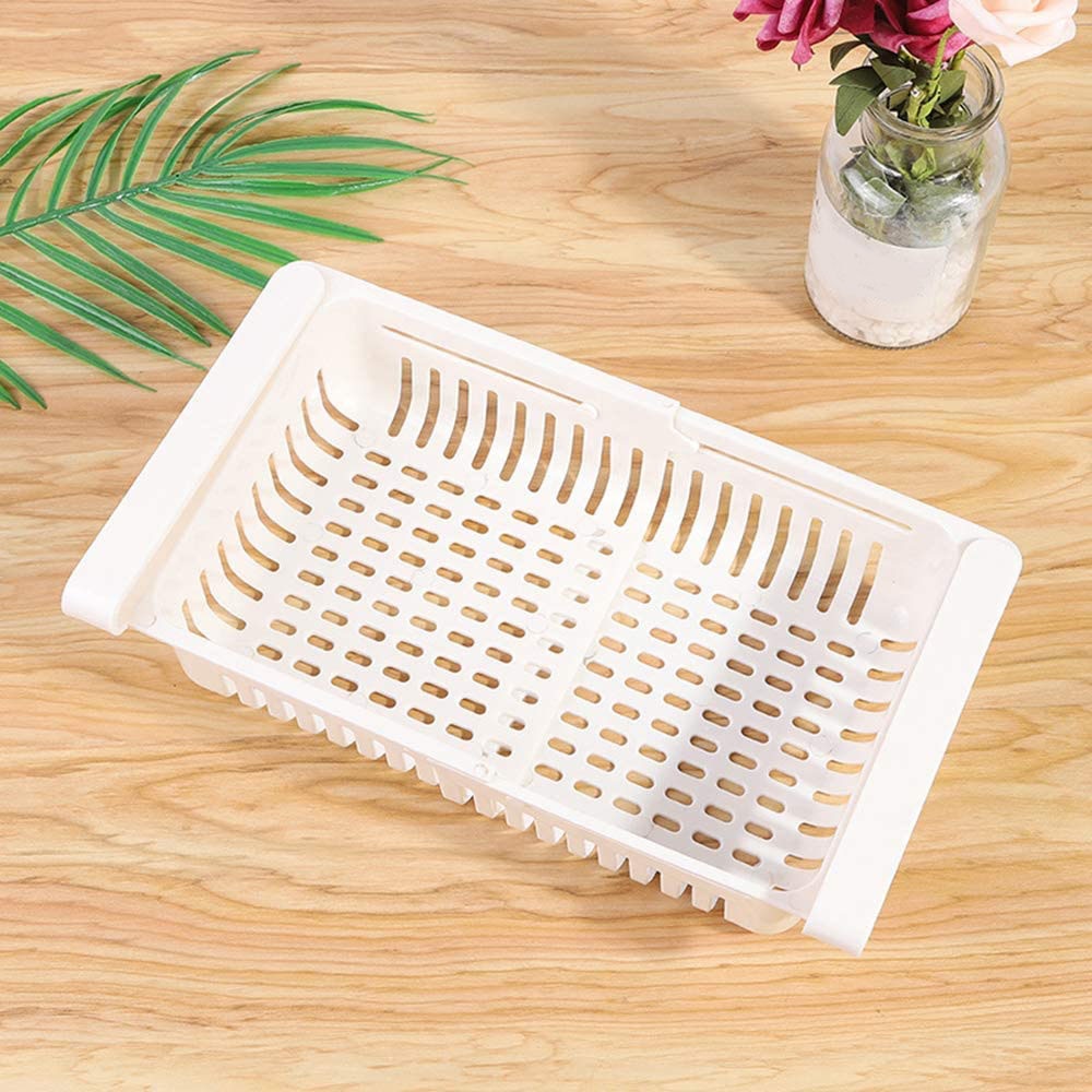 Kjøleskapsskufforganisator , 4 -pakk uttrekkbar skuffe kjøleskapsoppbevaringsboks, unike uttrekkbare skuffer, kjøleskapshylleholder st.