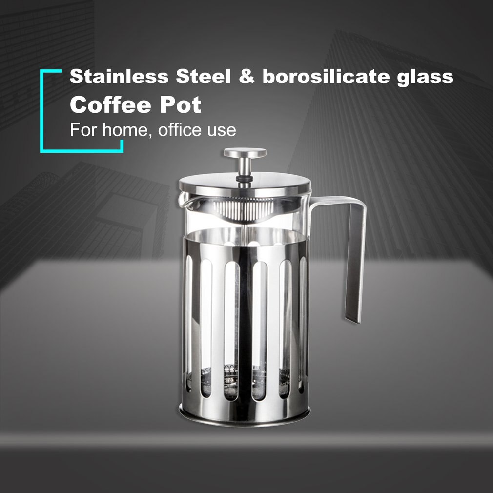 Roestvrijstalen franse pers koffiezetapparaat cafetière percolator gereedschap geïsoleerde koffie thee zetpot met filtermandjes