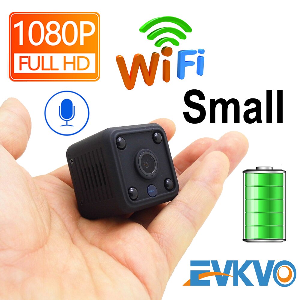 EVKVO – Mini caméra de Surveillance IP WiFi HD 1080P, dispositif de sécurité sans fil, avec batterie intégrée, Vision nocturne, babyphone vidéo: Camera Add 64G Card