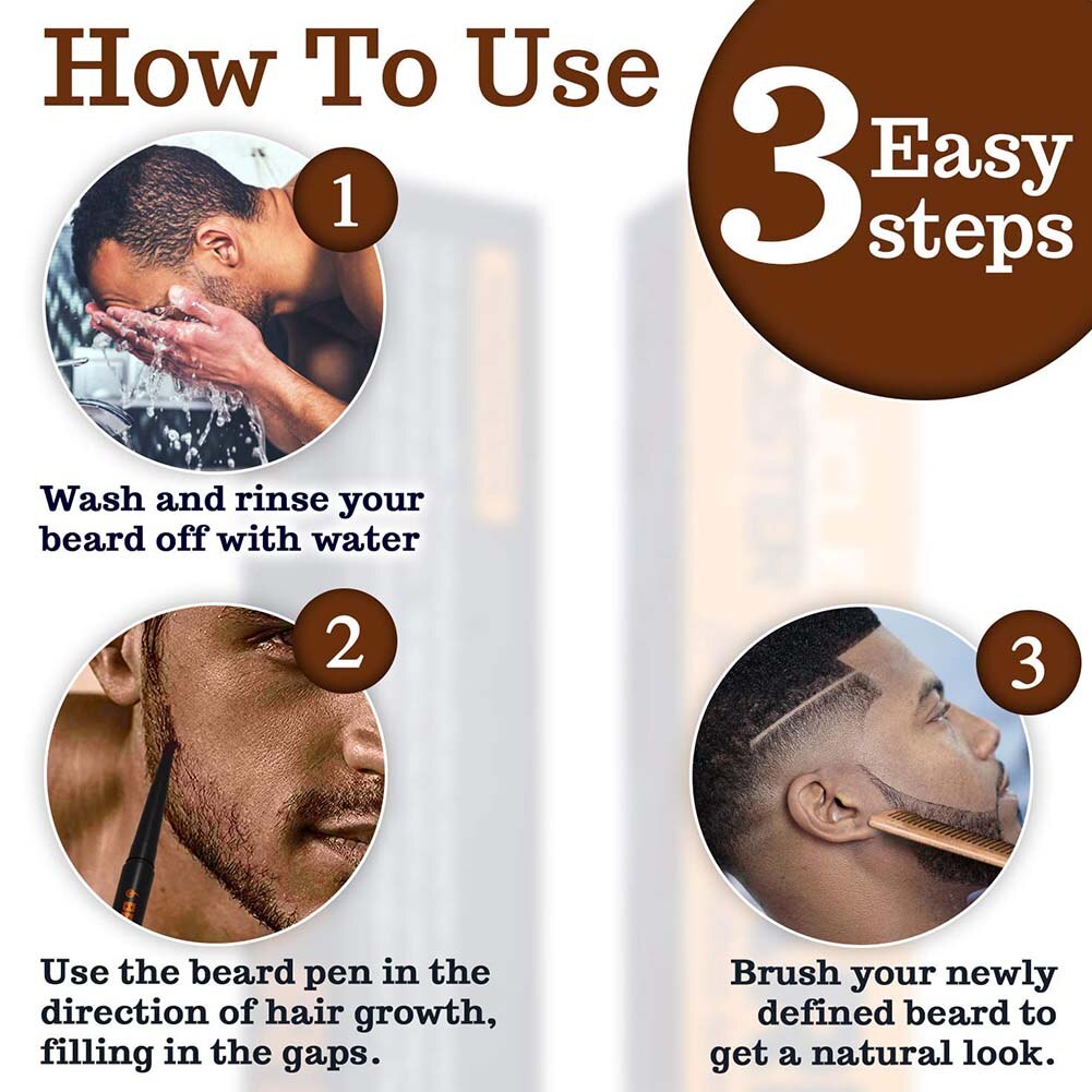 Baard Pen Mannen Kapper Potlood En Borstel Mannelijke Snor Reparatie Vorm Effectieve Verbeteren Gezichtshaar Waterdichte Proof Zweet Styling