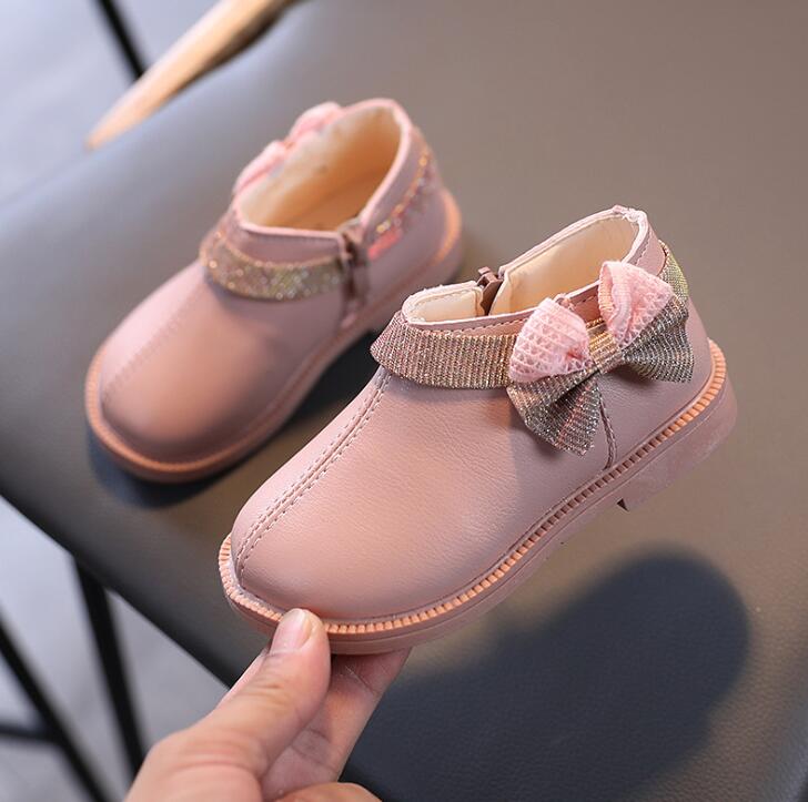 Peuter Meisjes Schoenen Pu Lederen Strik Prinses Schoenen Roze Baby Girl Party Schoenen Beige Baby Kinderen Schoenen 1-6Y
