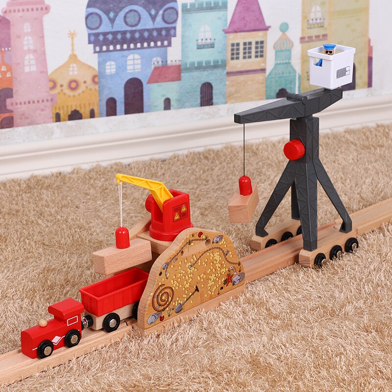 Movable tower crane Wooden Railway track, railway accessories, wooden track field accessories, suitable for railway track field