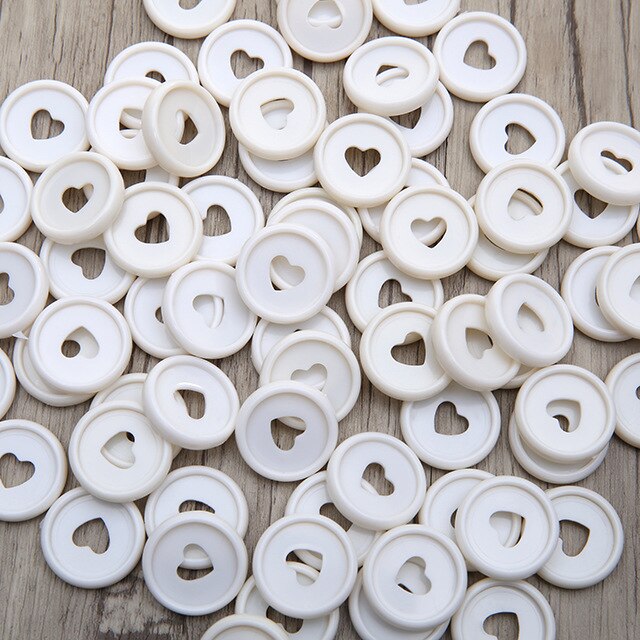 12PCS 23MM Notebook Binding Buckle Mushroom Disc Notebook Binding Notepad Plastic Loose-leaf Plastic Disc Buckle Paper Clip Ring: white