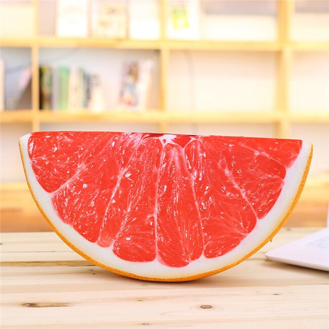 BABIQU 1pc Simulation Obst Kissen Wassermelone Orange Grapefruit Kiwi Plüsch Spielzeug weiche Angefüllte Kissen Lebensechte Obst Kreative: Grapefruit 1
