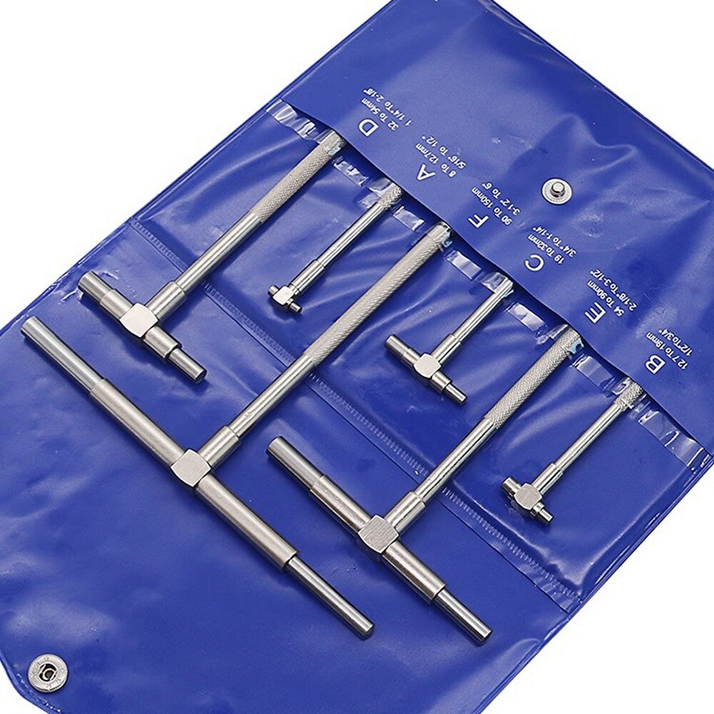 6Pcs 8-150mm Telescoping Gauge Set Micrometer Measurement Internal Gauge Kit Hole Gauges for Quick Inside Measurements of Holes