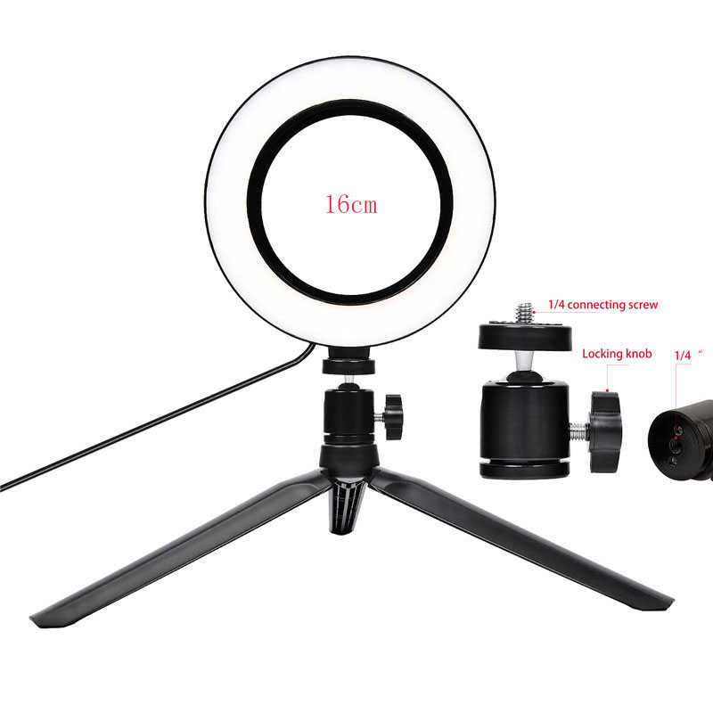 Móvel ptz com suporte 7.9 "16cm led estúdio selfie anel luz aros câmera de vídeo foto telefone lâmpada luz anel tripé telefone maquiagem