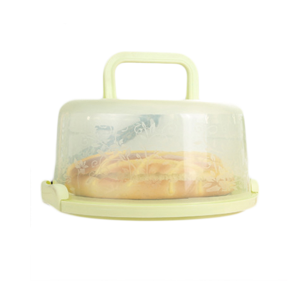Plastic Ronde Cake Box Carrier Handvat Gebak Lichtgewicht Opslag Houder Dessert Container Cover Case Cake Accessoires: Fruit Green