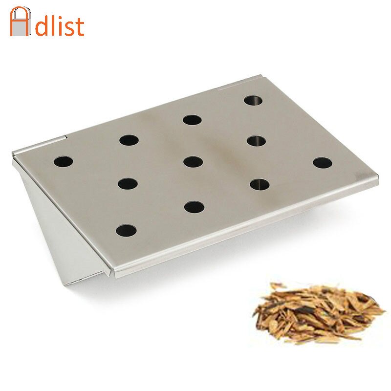 Boîte de fumeur pour Grill à gaz en forme de V, en acier inoxydable, pour BBQ court, saveur de jardin, copeaux de bois, accessoires de Barbecue, 6.14 pouces