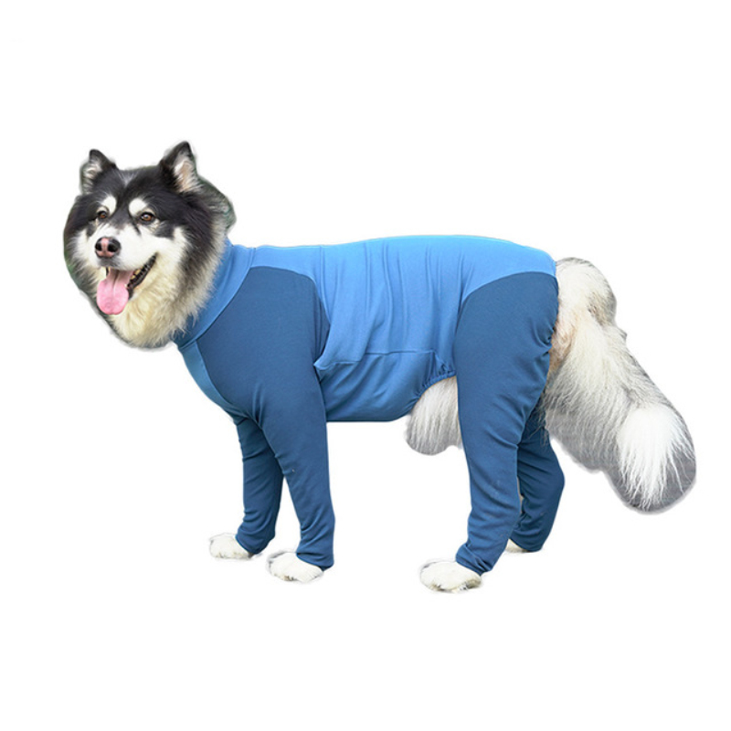 Large Dog Clothing Jumpsuit Pajama Big Dog Outfit Border Collie Samoyed Husky Labrador Golden Retriever Alaskan Malamute Clothes: Blue / 11XL