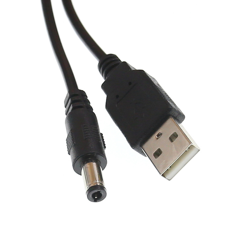 USB naar DC Oplaadkabel 1M 5V Rond Gat 5.5*2.1mm Plug 5V Voeding draad Computer Router Oplader Kabel Adapter Verlengen Koord