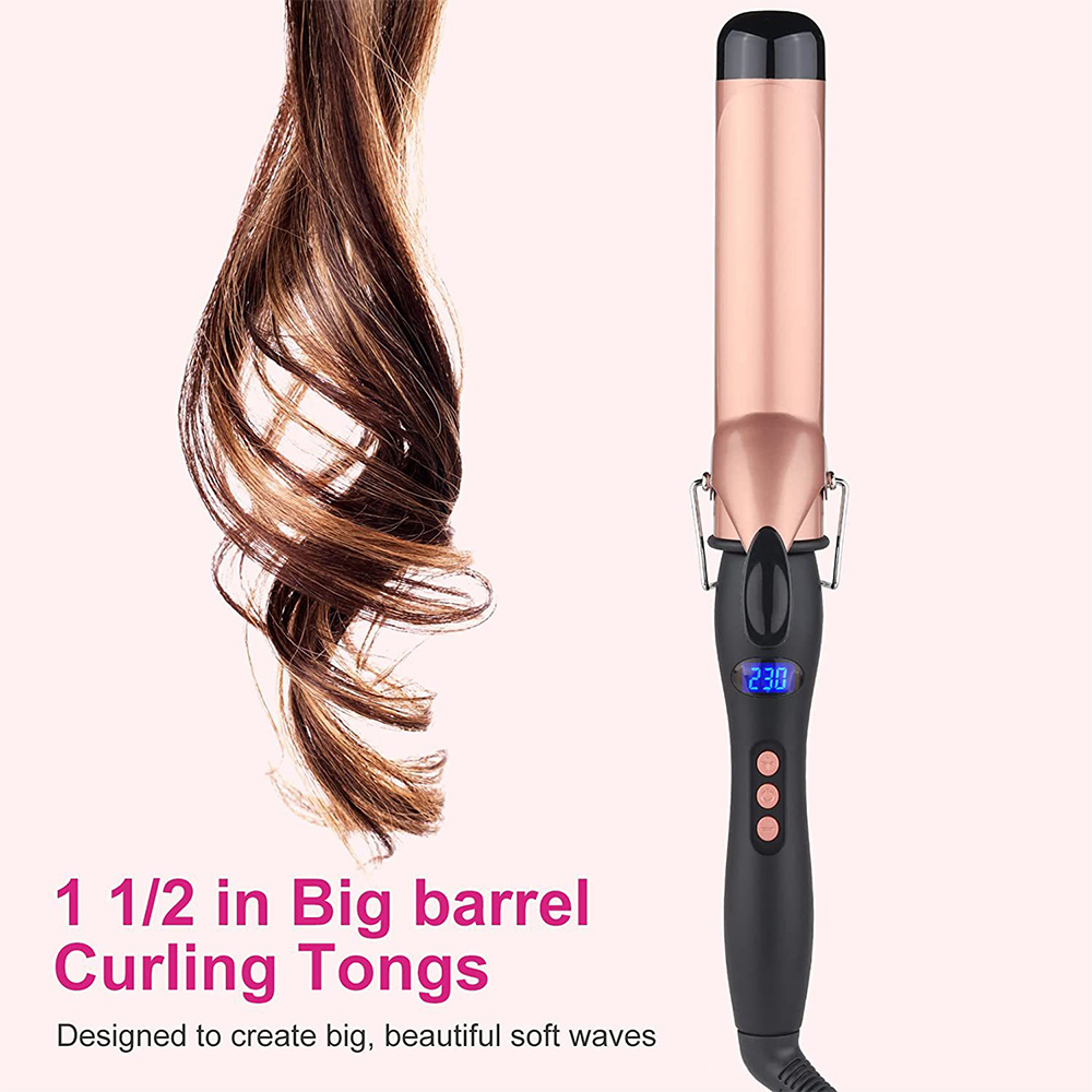 Ferro de frisar Modelador de cabelo profissional Ferramentas de modelagem de cerâmica recarregáveis Varinha de modelagem de rolo de íons negativos para cabelos 38MM