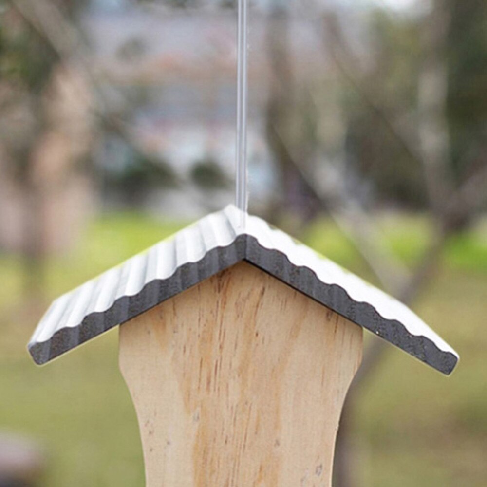Wooden bird feeder outdoor bird feeder personality simple home balcony garden bird food box