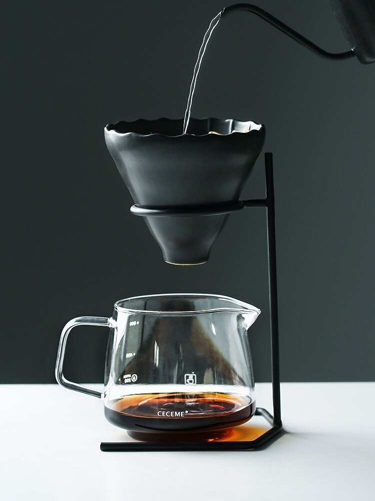 V60 espresso kaffefilter genanvendeligt keramik kaffedrypper tragt dryp kaffemaskine med holder kaffegrej kaffetilbehør
