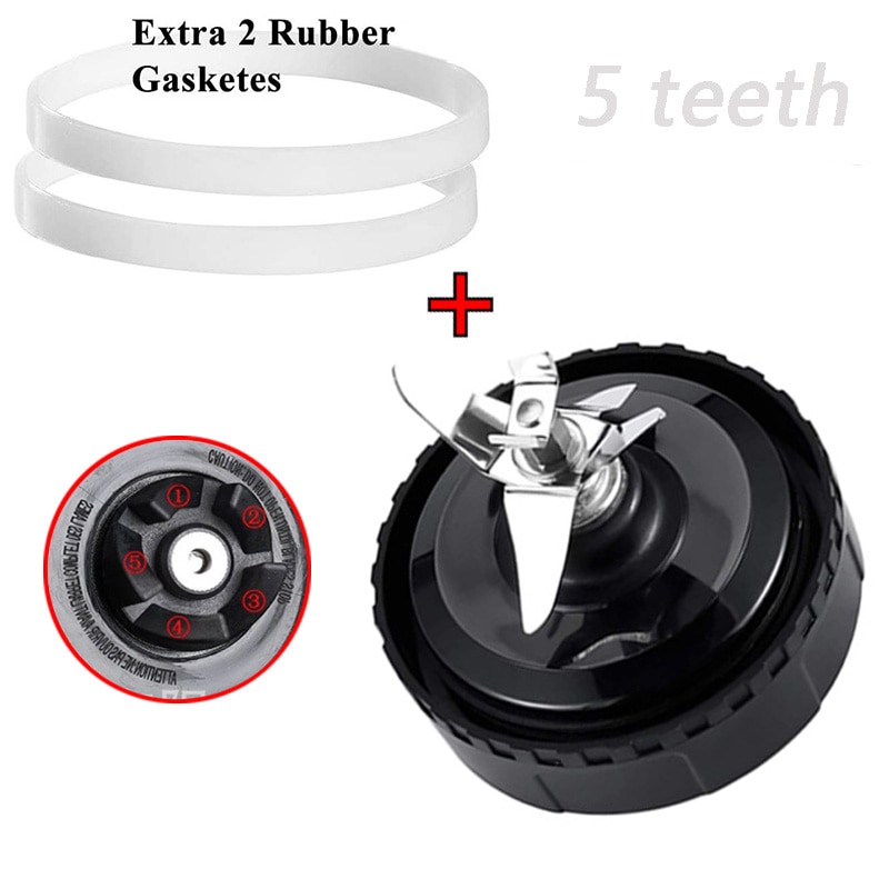 5 płetwy ostrze dla Nutri Ninja mikser sokowirówka mikser części zamienne 1 dodatkowa uszczelka dla QB3000 QB3004 QB3005 QB3001SS ect