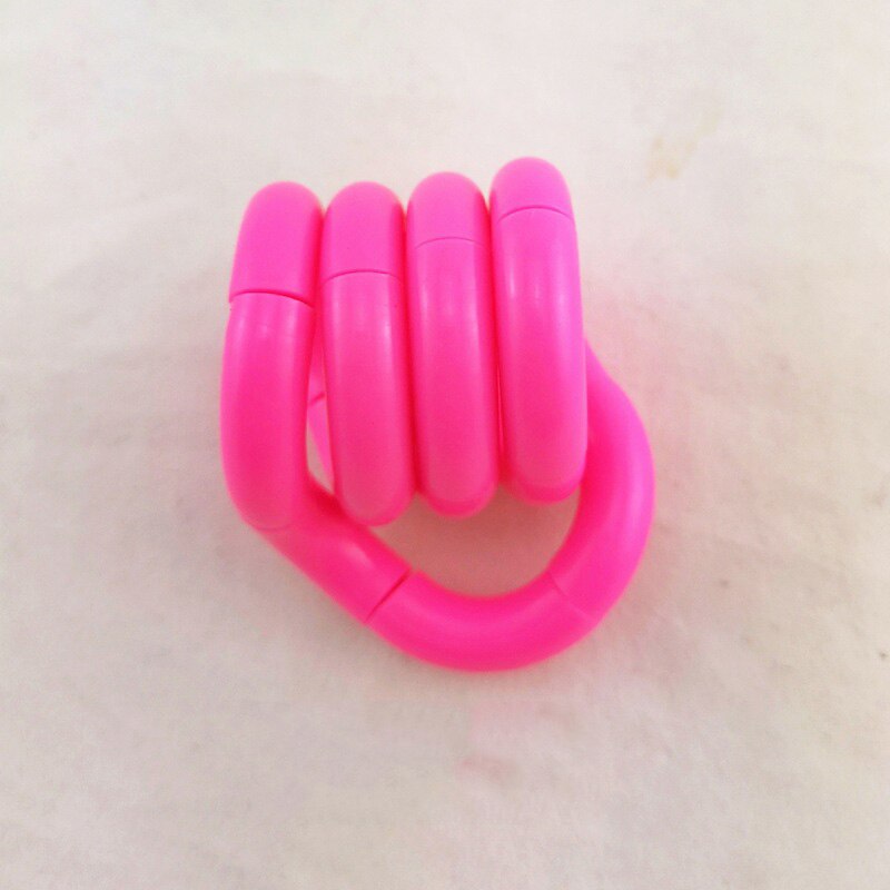 Twisted Ring Magic Fidget Magic Trick Rope Tangle Fidget Toy DIY Winding Leisure Education Stress Relief Kid Xmas Toy: Rose red