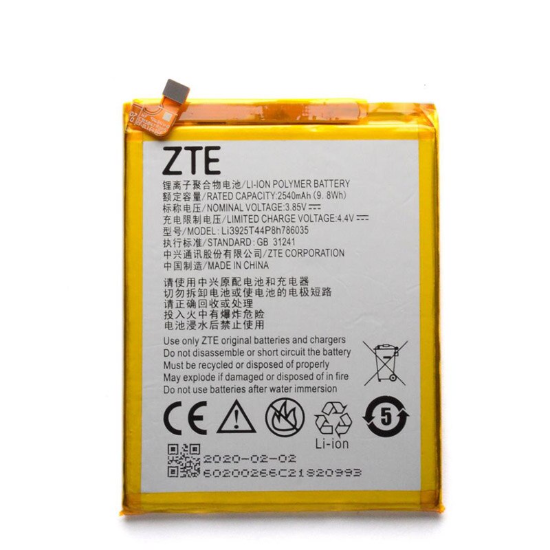 2540mAh Li3925T44P8h786035 batería de repuesto para la batería de ZTE Blade V7 V8 Z10 BA910 A910 A512 Xiaoxian 4 BV0701 baterías de teléfonos móviles