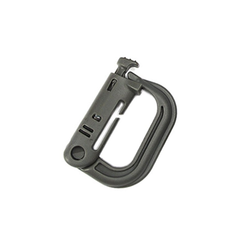 4pcs Climbing Carabiner D-shape Buckle Locking Ring Plastic Clip Snap Buckle Carabiner Keychain ITW Fastener Hiking Bag Buckle: 1pc grey