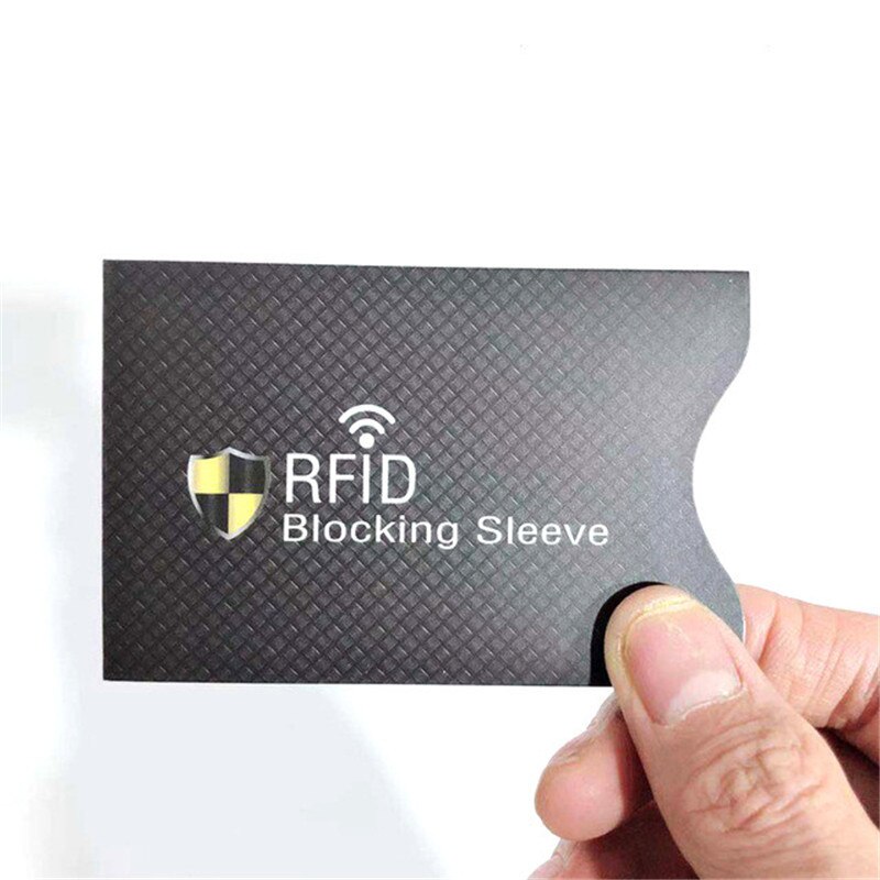 Protection antivol RFID pour cartes de crédit, Protection contre le blocage des manches du porte-cartes, étui en peau, étui pour cartes bancaires, 5 pièces: black