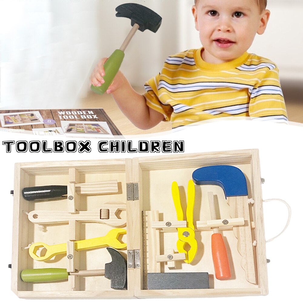 Wooden Carrying Tool Case Toys Pretend Disassembly Nut Toy for Children Children&#39;s Repair Toys Great for Boys Girls B99