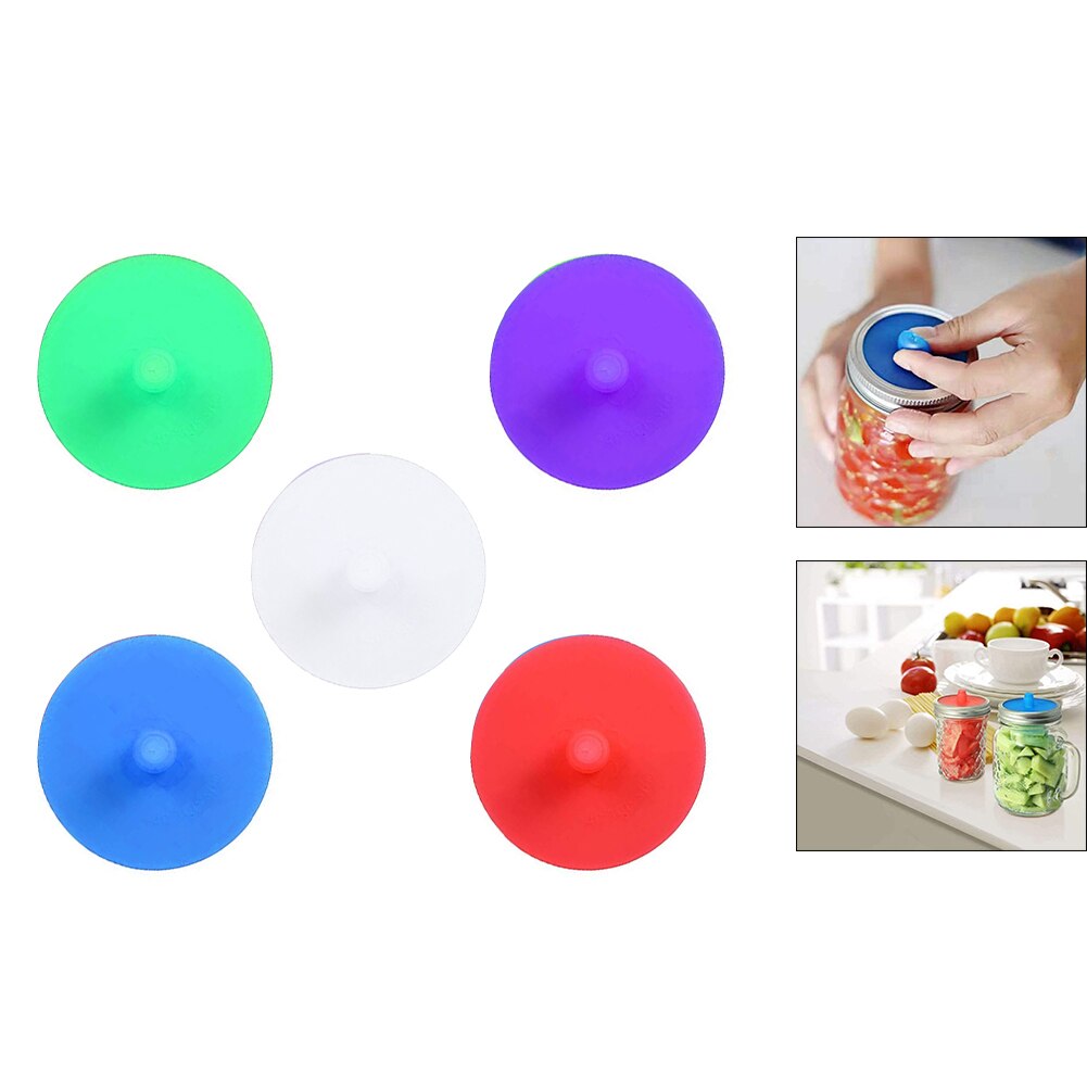 Silicone Fermenting Lids Waterless Airlock Fermentation Mason Jar Lids Kit For Wide Mouth Jars Sealed Lid Kitchen Supplies 5 PCS
