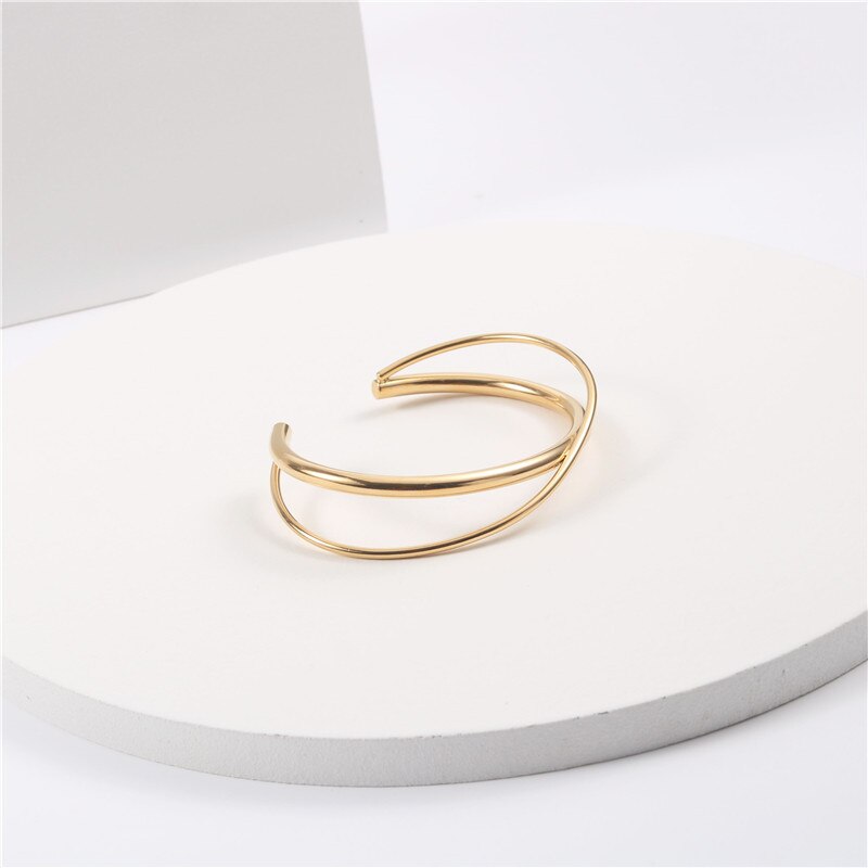 original golden ladies bracelet cold wind niche double-layer girlfriends bracelet small fresh opening bracelet