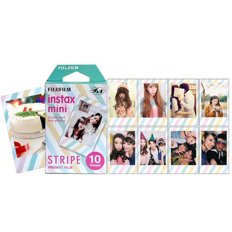 10 blätter Fuji Fujifilm instax Mini 11 9 filme weißen Rand 3 Zoll farbe Film für sofortig Kamera Mini 8 9 11 7s 25 Foto papier: Streifen