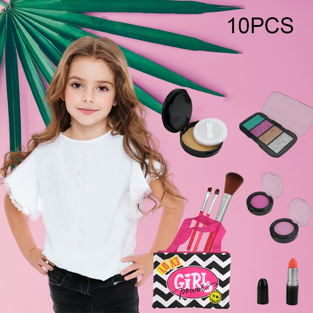 Mooie kleur make-up speelgoed make-up kwast blush 4 kleuren flitspoeder 7 stuks 10 stuks pak simulatie kleurrijk make-believe speelgoed
