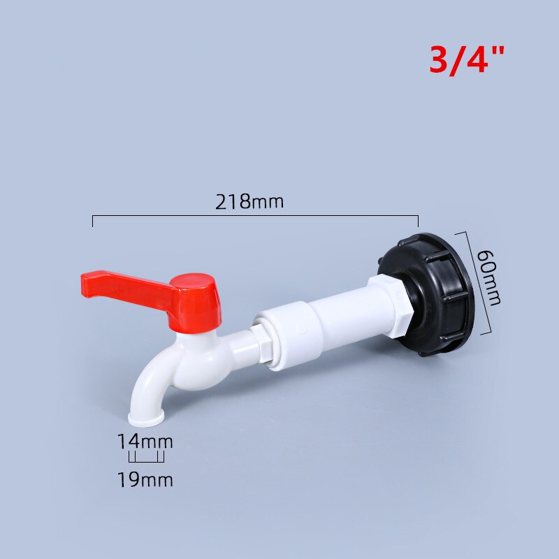 S60*6 to 1/2 &quot; 3/4 &quot; vattentank utlopp hink koppling förlängd trädgårdsslang koppling ibc vattentank adapter: 8
