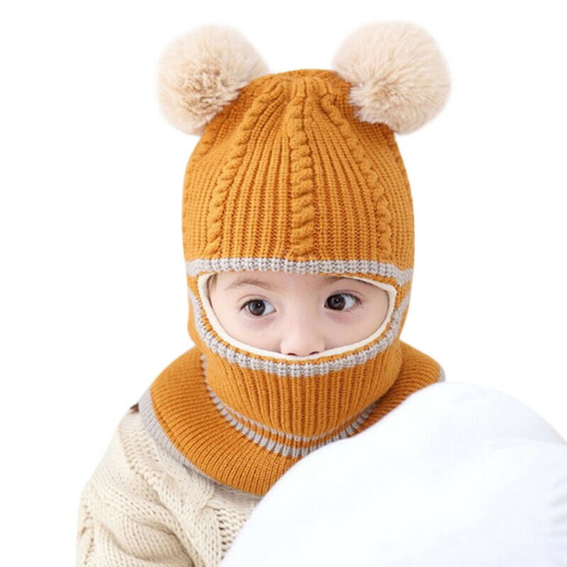 Baby Toddler Winter Warm Monkey Beanie Hat Earflap Knitted Cap Girl Boy Kids Children's ear knit cap