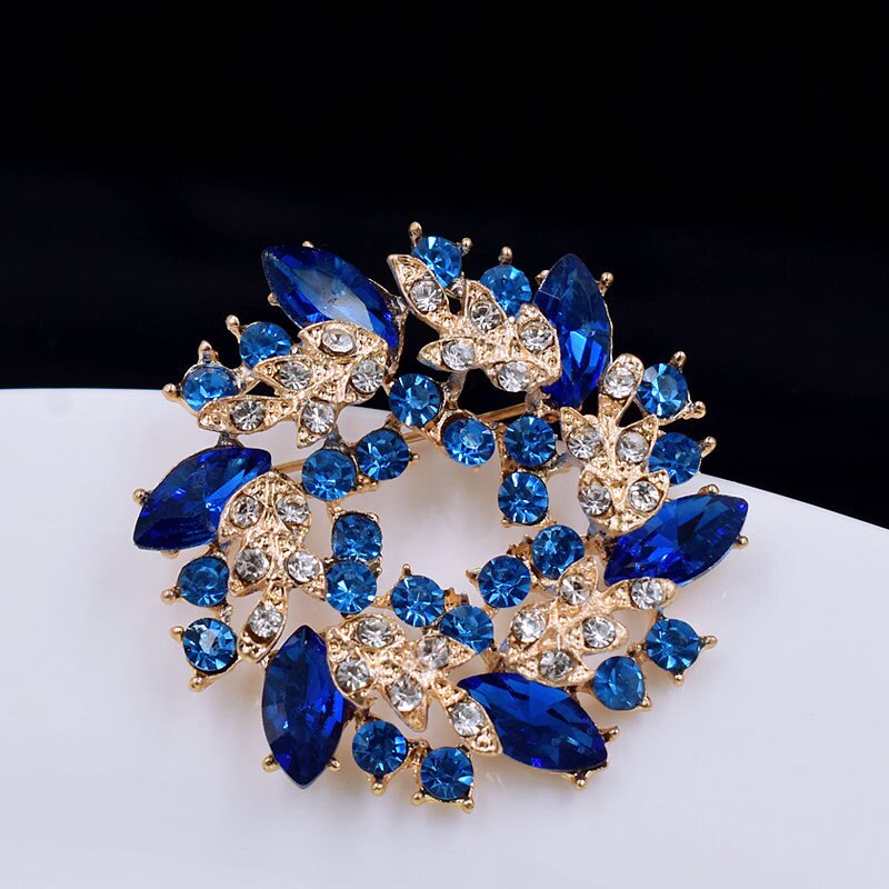 Crystal Rhinestone Redbud Bloem Broche Pin Voor Vrouwen Kleding Sjaal Gesp Kledingstuk Accessoires Mode-sieraden