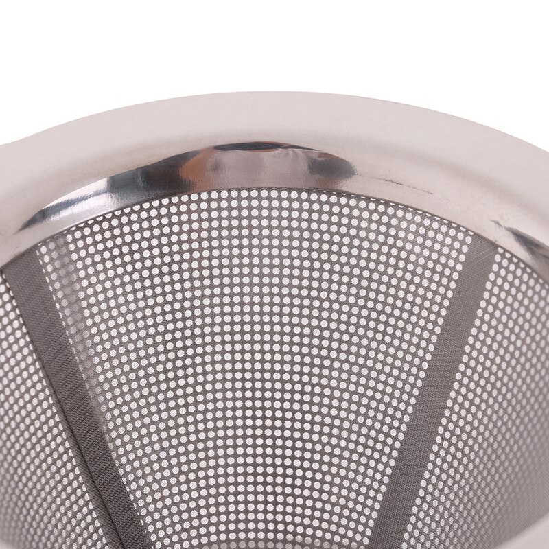 Double Layer Drip Coffee Filter Stainless Steel Reusable Cone Funnel Strainer Coffe Filter Holder
