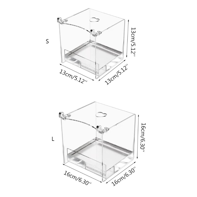 Acryl Clear Vogel Bad Transparant Bad Douche Doos Kom Met Opknoping Haken Kooi Accessoire Voor Little Bird Papegaaien