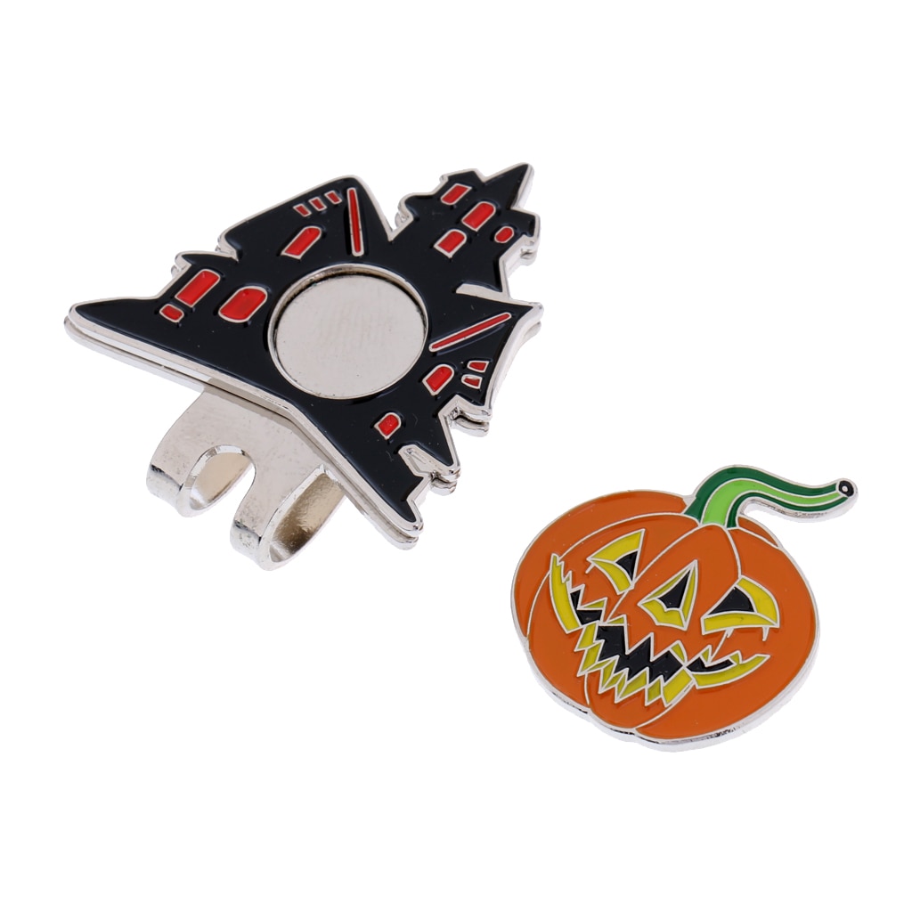 Robust sjovt halloween græskar magnetiseret hat cap clip-on golf markør golf tilbehør