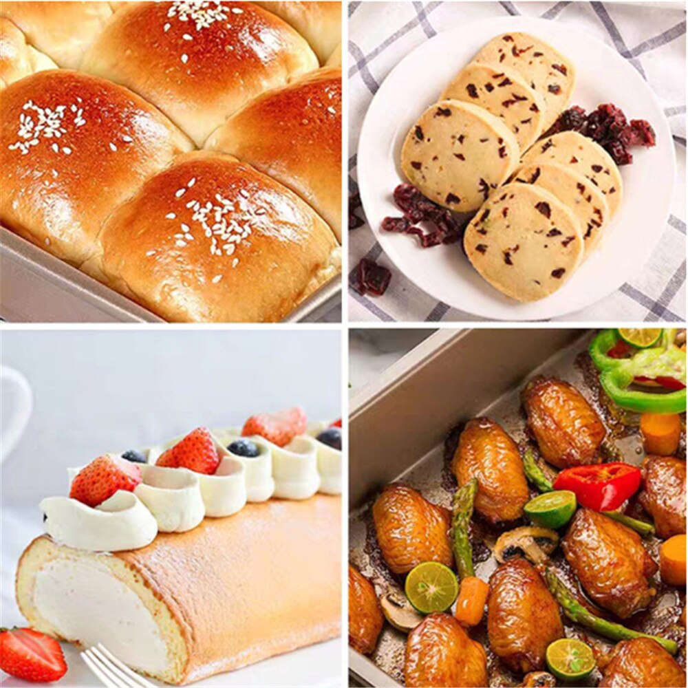 Cake Baking Dish 44*30cm Bakeware Non-stick Baking Dish Bakery Products Bakeware Carbon Steel Bread Oven Dish Rectangle Cake Pan
