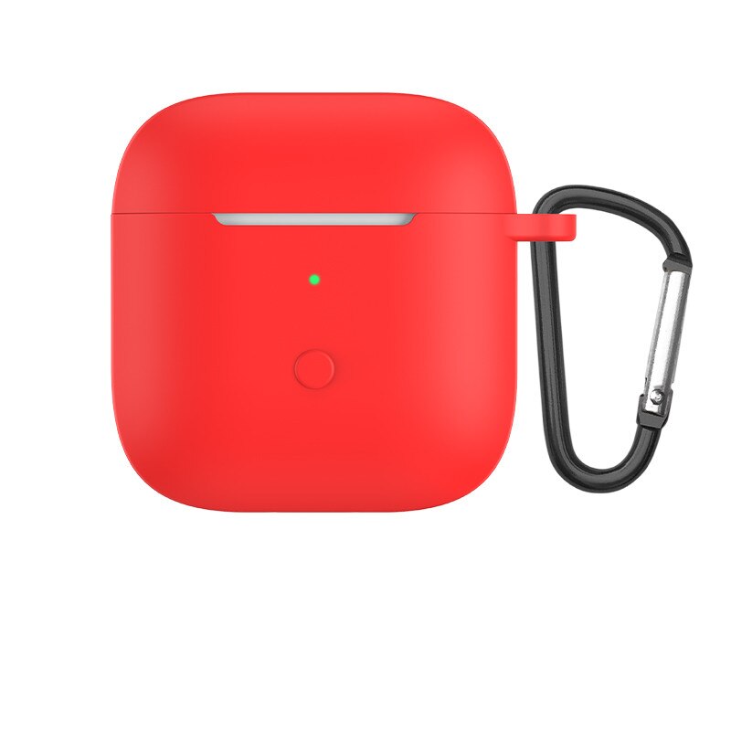 Silikon bloothooth øretelefondeksel til xiaomi redmi knopper 3 etui beskyttende skall til redmi knopper 3 hodetelefon чехол med krok: Rød