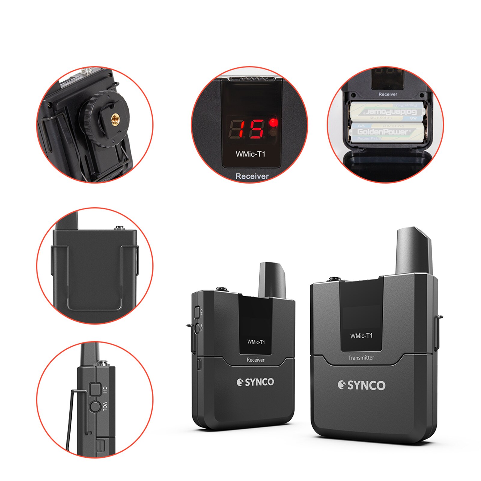 SYNCO-Sistema de micrófono inalámbrico WMic-T1 UHF, transmisor + receptor, micrófono Lavalier de 3,5mm, TRS y TRRS, bolsa de almacenamiento para cámara de teléfono inteligente