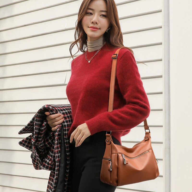 Schlichte damentasche, Jahrgang-schultertasche, Bote Tasche aus pu-leder, luxuriöse crossbody-tasche für damen, damenhandtasche