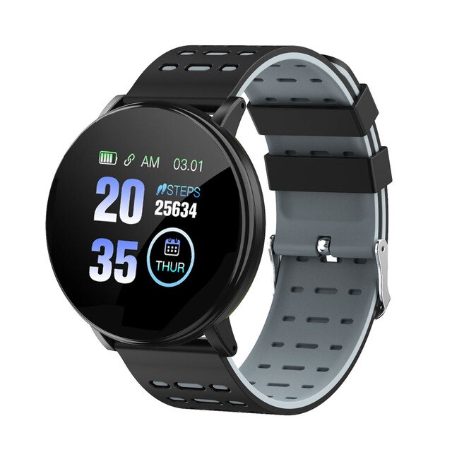 119 plus smart armband pulsmätare sport tracker smart klocka sport smartband för android ios män kvinnor smart armband: Ljusgrå