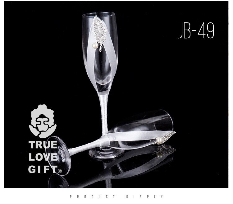 2 sztuk/zestaw kreatywny prezent dla nowożeńców i pana młodego kieliszki robić szampana ślub komplet kieliszków puchar opiekania czara ślubne dekoracje robić domu i hotelu: Brązowy