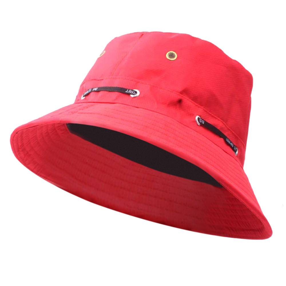 Bucket Hats Women Solid Hats Spring Summer Men Outdoor Sun Hat Cap Travel Casual Pot Bucket Hat De4: Red