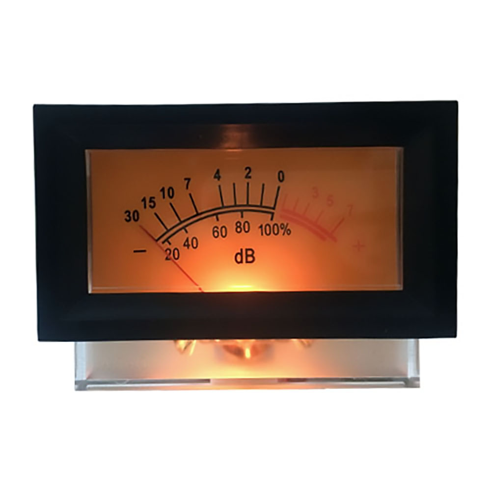 Cabezal de medidor VU, accesorios de audio, amplificador de potencia , medidor de nivel de cabeza antiguo con retroiluminación de marco negro