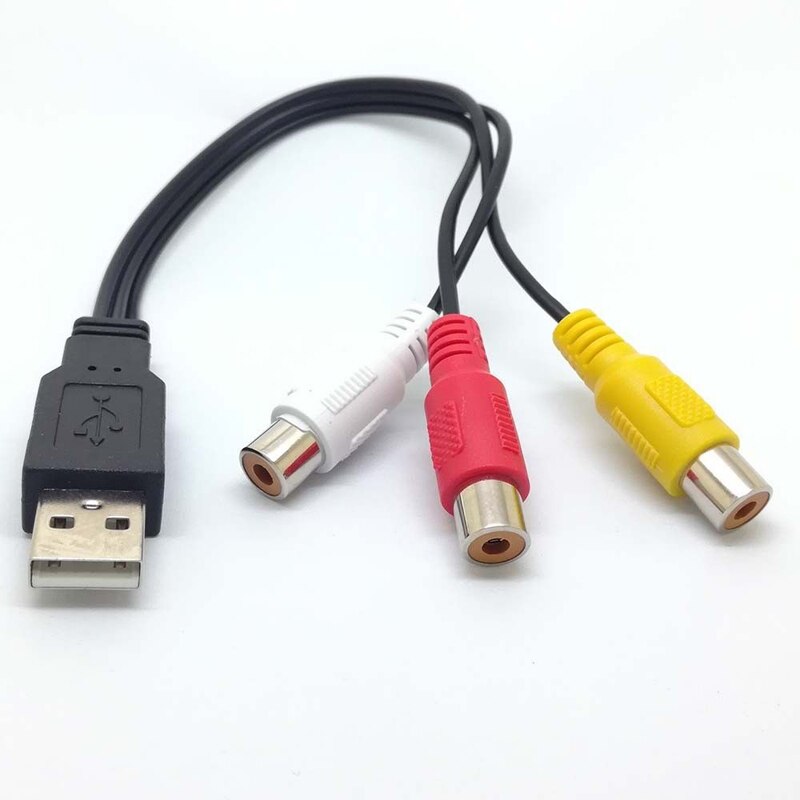 30cm usb han  to 3 rca video av konverter kabel passer til hdtv tv tv pc