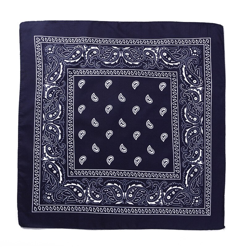 Foulard Bandana noir unisexe, style Hip Hop, bandeau pour cheveux, foulard carré pour le cou et la tête, mouchoir imprimé: FJ05