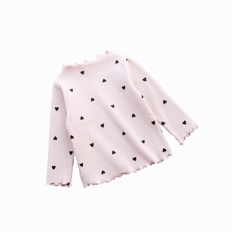 Zwy 483 herfst babymeisjes schattige trui kind liefde patroon print prinses lange mouwen top peuter katoenen casual kostuum blouse