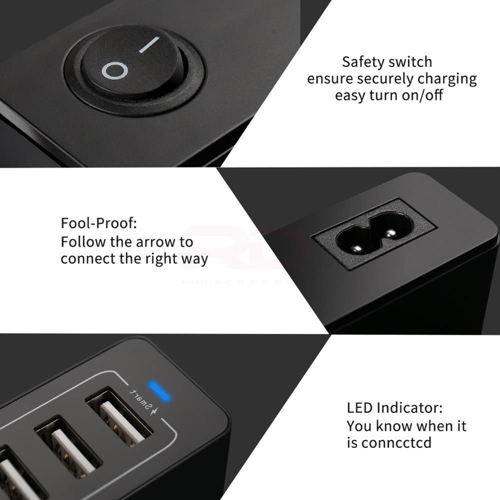 50W Multi USB Charger Station Fast Charger Charging 10 USB Charger Multi port phone charger for iPhone 11 12 pro xiaomi huawei