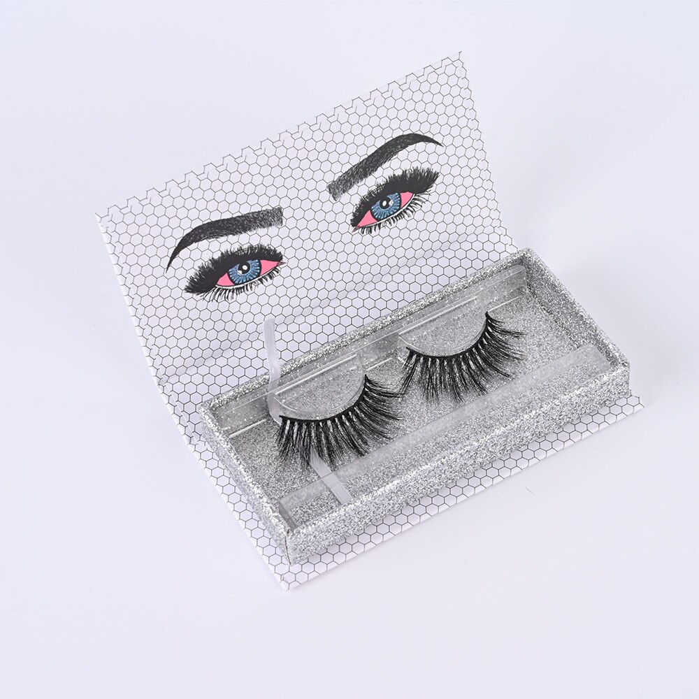 Eyelash Packaging Box 10/30 Pairs Empty Lash Packaging with Tray Rectangle Case 25mm Mink Lashes Box Eyelashes Package: 10box with tray / C