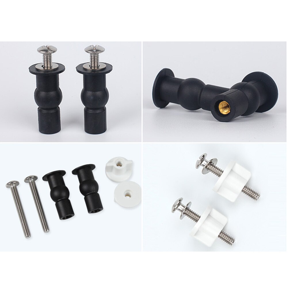 1/4Inch Top Vaststelling Roestvrij Stalen Wc-bril Scharnieren Kit Universele Installeren Hardware Noten Bottom Mount Schroeven multifunctionele